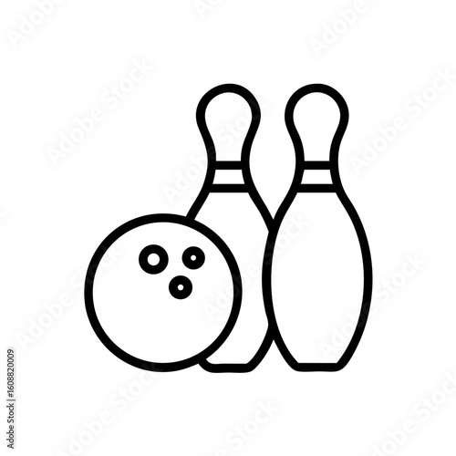 Icon of a bowling ball and pins representing the sport