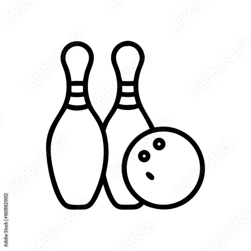 Icon of a bowling ball and pins representing the sport