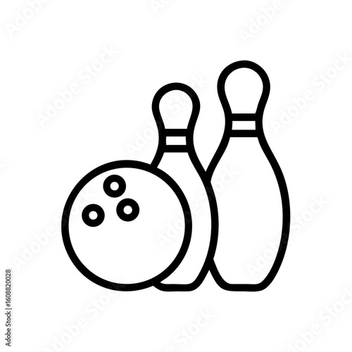 Icon of a bowling ball and pins representing the sport