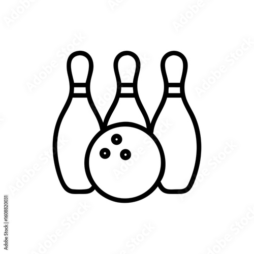 Icon of a bowling ball and pins representing the sport