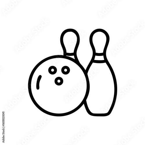 Icon of a bowling ball and pins representing the sport