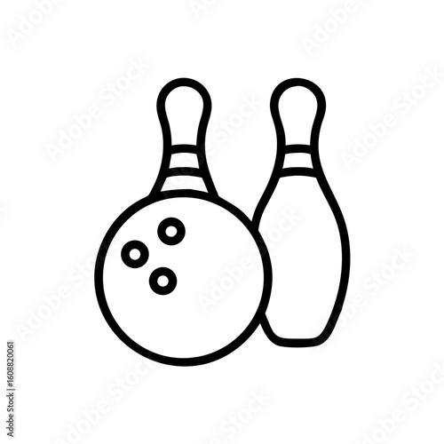 Icon of a bowling ball and pins representing the sport