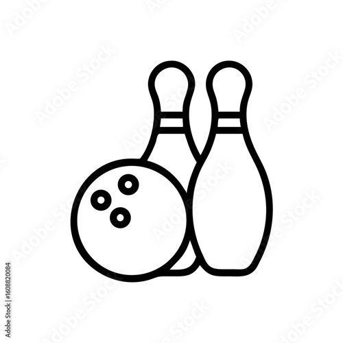 Icon of a bowling ball and pins representing the sport