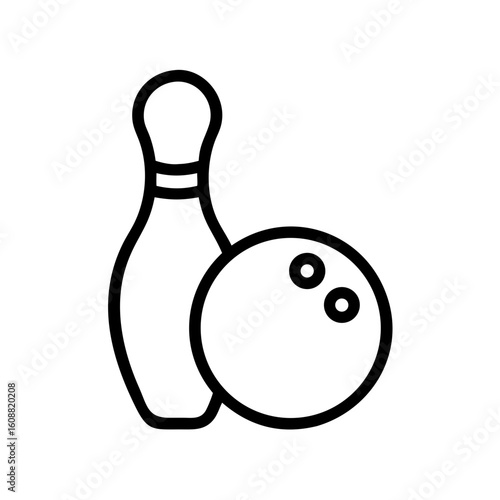 Icon of a bowling ball and pins representing the sport