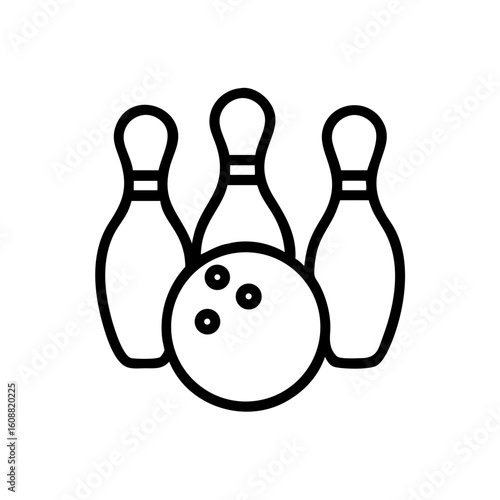 Icon of a bowling ball and pins representing the sport