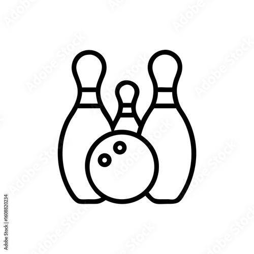 Icon of a bowling ball and pins representing the sport