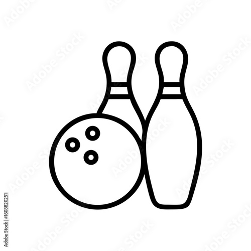 Icon of a bowling ball and pins representing the sport