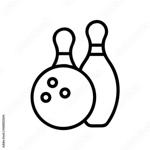 Icon of a bowling ball and pins representing the sport