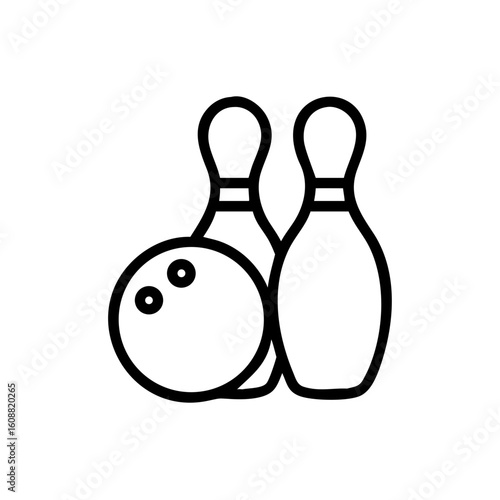 Icon of a bowling ball and pins representing the sport