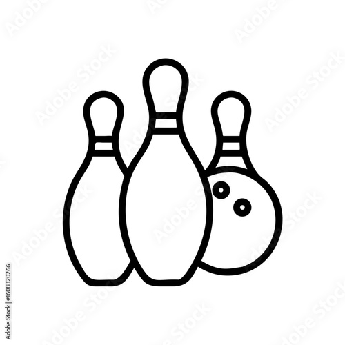 Icon of a bowling ball and pins representing the sport