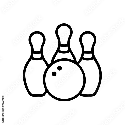 Icon of a bowling ball and pins representing the sport