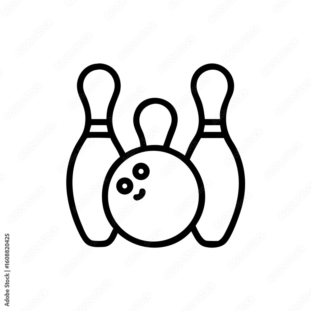 Fototapeta premium Icon of a bowling ball and pins representing the sport