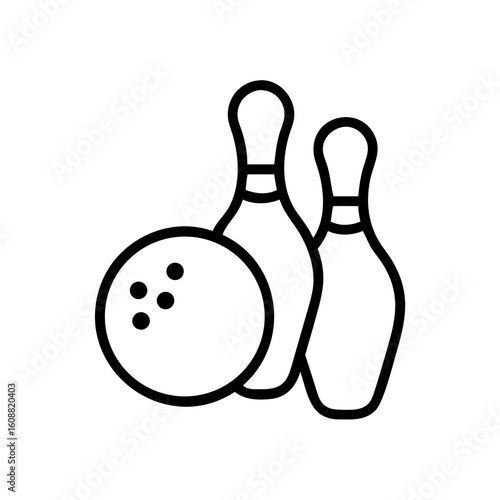 Icon of a bowling ball and pins representing the sport