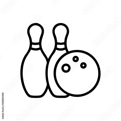 Icon of a bowling ball and pins representing the sport