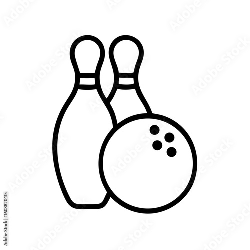 Icon of a bowling ball and pins representing the sport