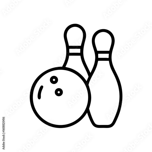 Icon of a bowling ball and pins representing the sport