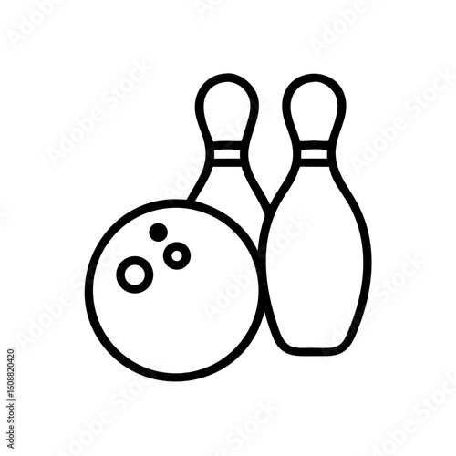 Icon of a bowling ball and pins representing the sport