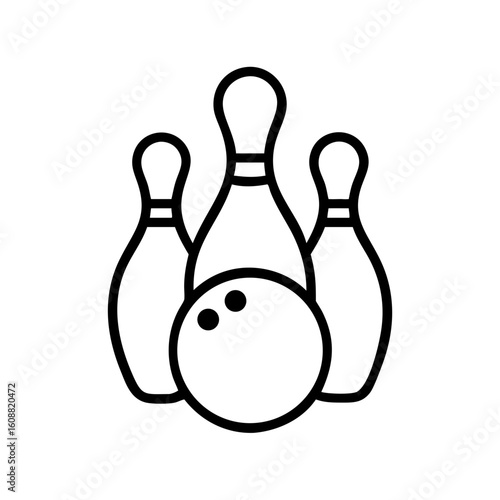 Icon of a bowling ball and pins representing the sport
