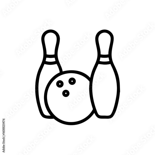 Icon of a bowling ball and pins representing the sport