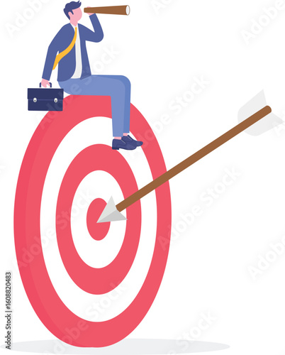 Success reaching goal or target, victory or winner,
