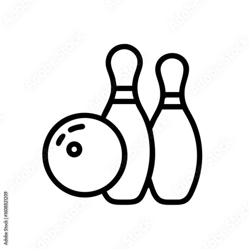 Icon of a bowling ball and pins representing the sport