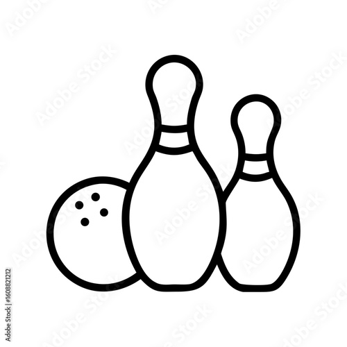 Icon of a bowling ball and pins representing the sport
