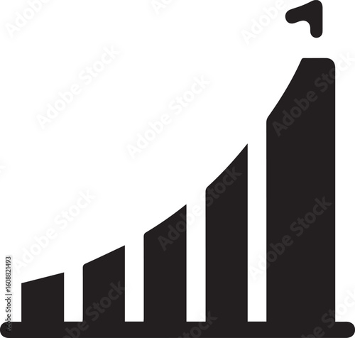 Revenue Icon – Black and White Minimalist Dollar and Bar Graph Vector Illustration