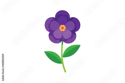 Cartoon Wild Violet Flower Vector On White
