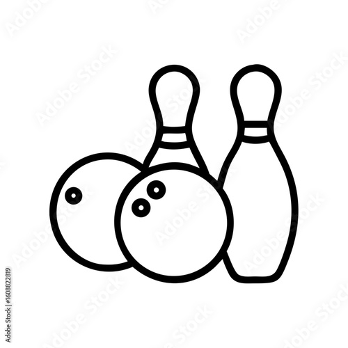 Icon of a bowling ball and pins representing the sport