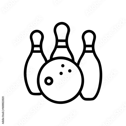Icon of a bowling ball and pins representing the sport