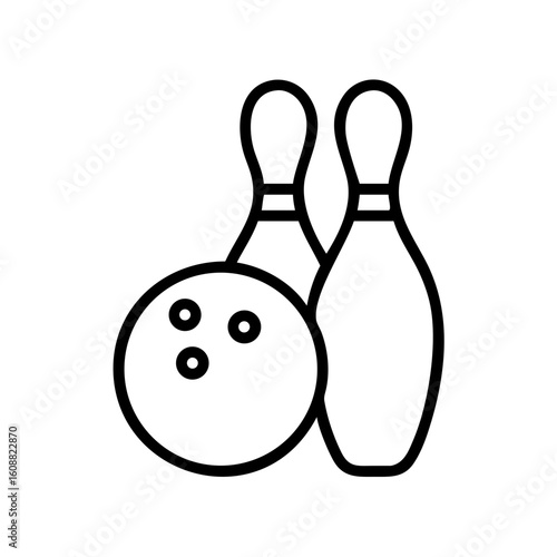 Icon of a bowling ball and pins representing the sport