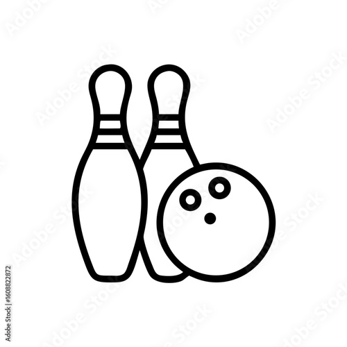 Icon of a bowling ball and pins representing the sport