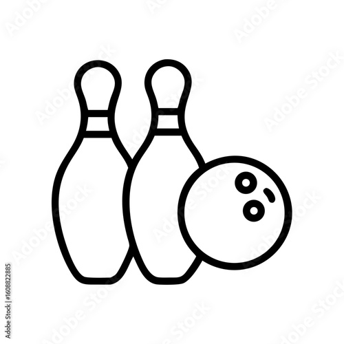 Icon of a bowling ball and pins representing the sport