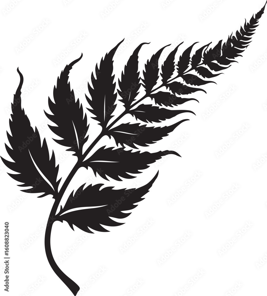 Obraz premium Elegant Fern Leaf Silhouette Bundle