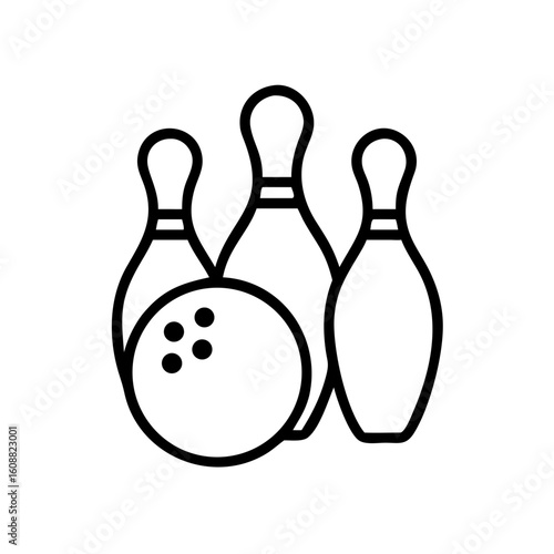 Icon of a bowling ball and pins representing the sport