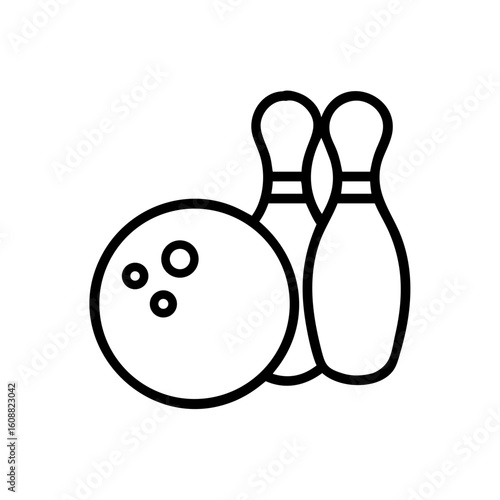 Icon of a bowling ball and pins representing the sport