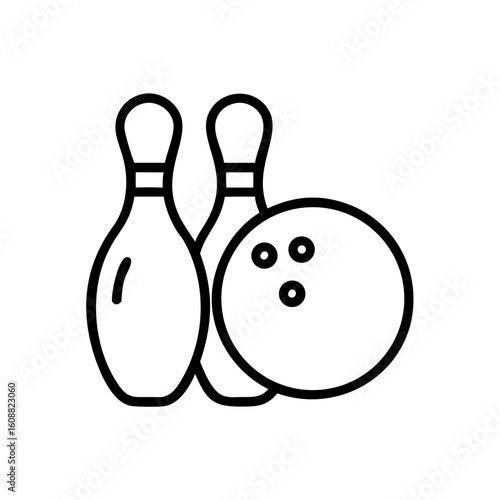 Icon of a bowling ball and pins representing the sport