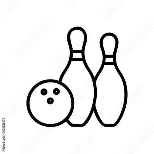 Icon of a bowling ball and pins representing the sport