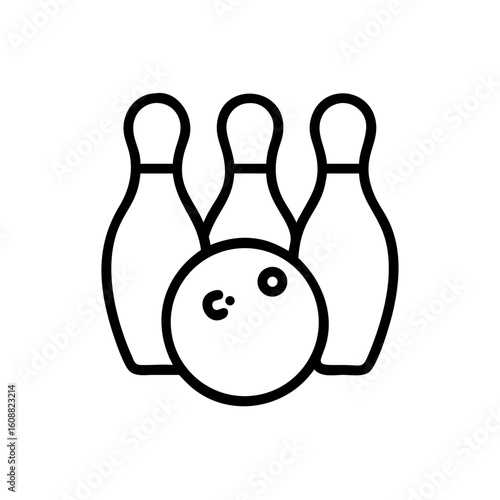 Icon of a bowling ball and pins representing the sport