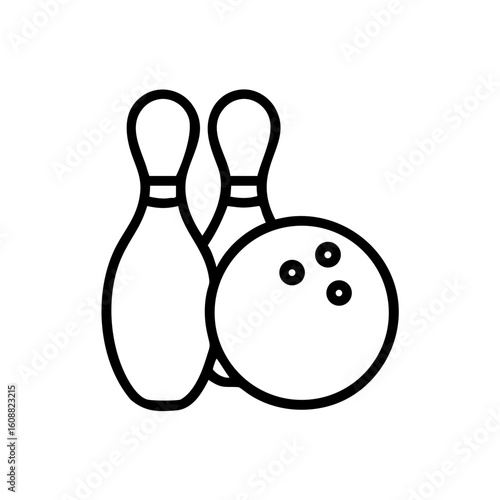 Icon of a bowling ball and pins representing the sport