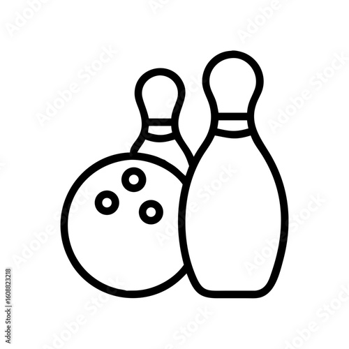 Icon of a bowling ball and pins representing the sport