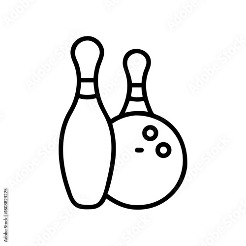 Icon of a bowling ball and pins representing the sport
