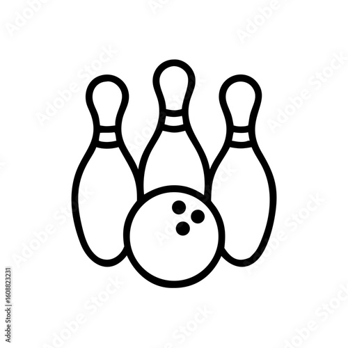 Icon of a bowling ball and pins representing the sport