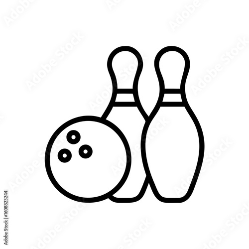 Icon of a bowling ball and pins representing the sport
