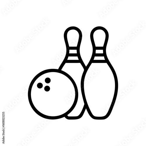 Icon of a bowling ball and pins representing the sport