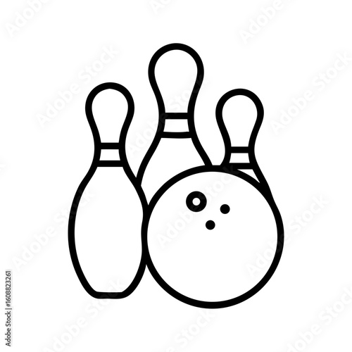 Icon of a bowling ball and pins representing the sport
