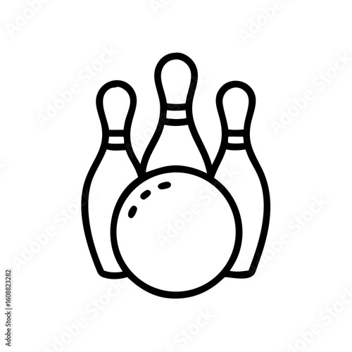 Icon of a bowling ball and pins representing the sport