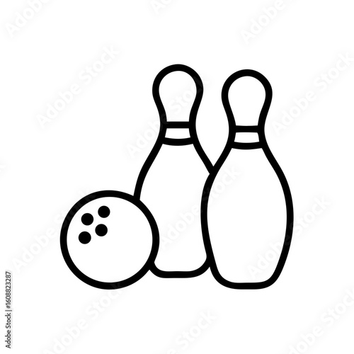 Icon of a bowling ball and pins representing the sport