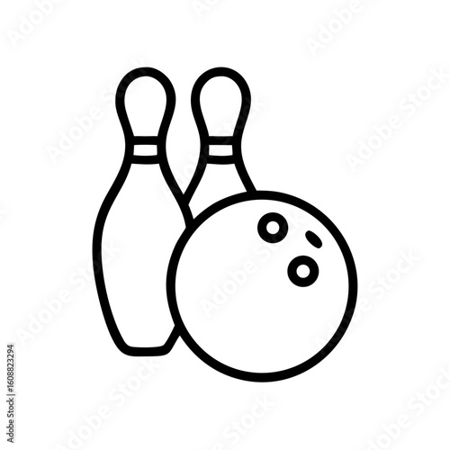 Icon of a bowling ball and pins representing the sport