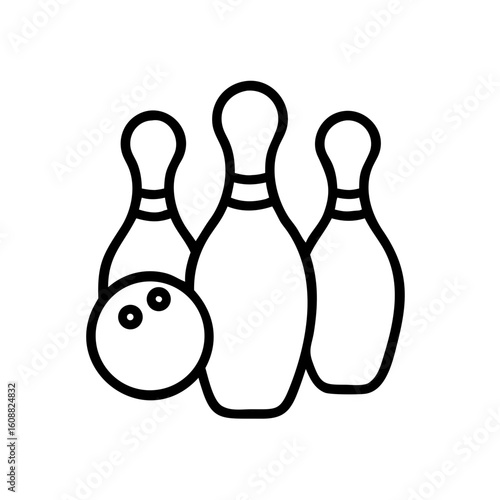 Icon of a bowling ball and pins representing the sport